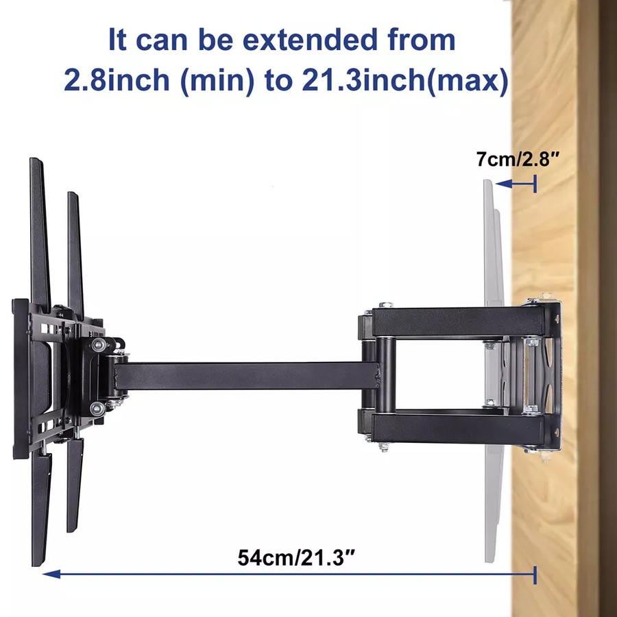 Fin Swivel Tilt Wall Mount Corner Tv Bracket For 32 42 48 50 65" Led Lcd Flat Screen