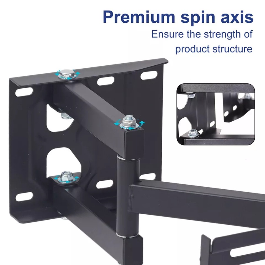 Fin Swivel Tilt Wall Mount Corner Tv Bracket For 32 42 48 50 65" Led Lcd Flat Screen