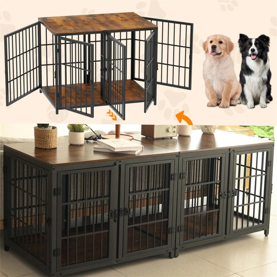 Fin Xxl Ultra Thicken Dog Crate Cage Stylish Furniture Pet Dog Puppy Kennel Tv Stand