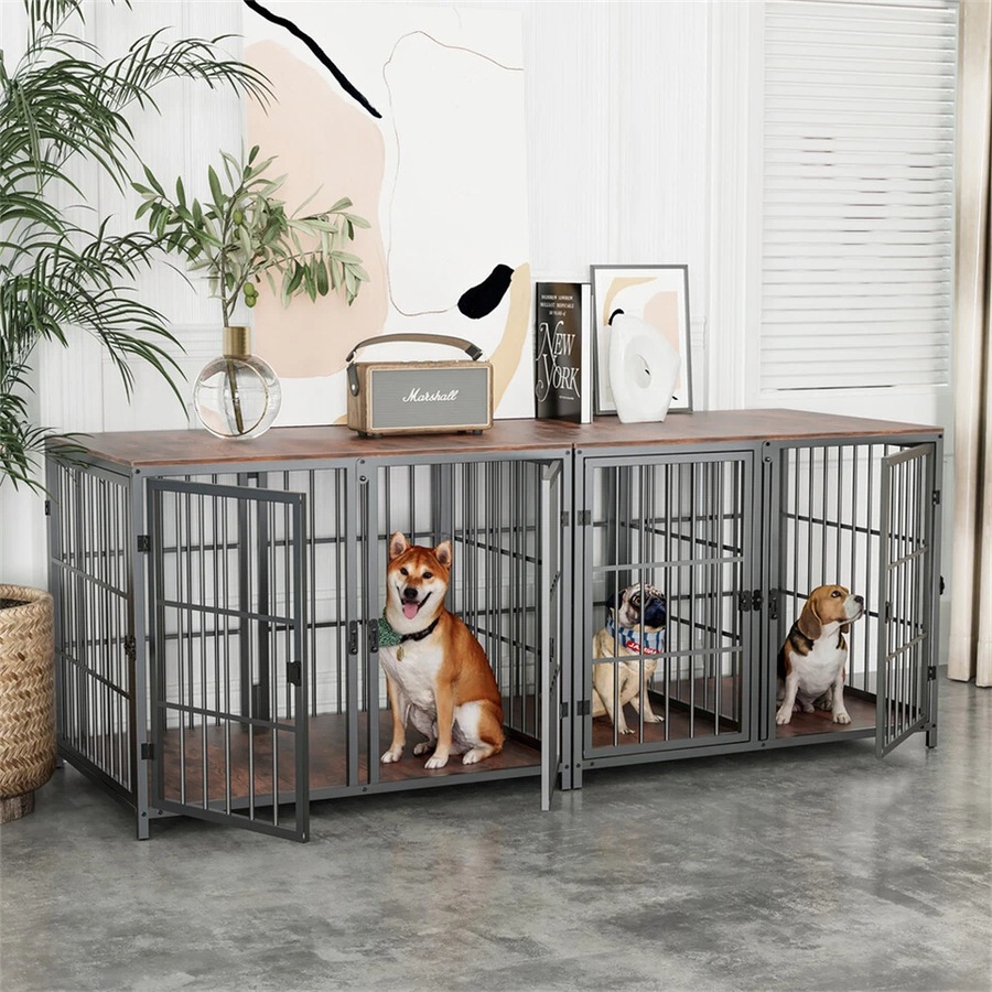 Fin Xxl Ultra Thicken Dog Crate Cage Stylish Furniture Pet Dog Puppy Kennel Tv Stand