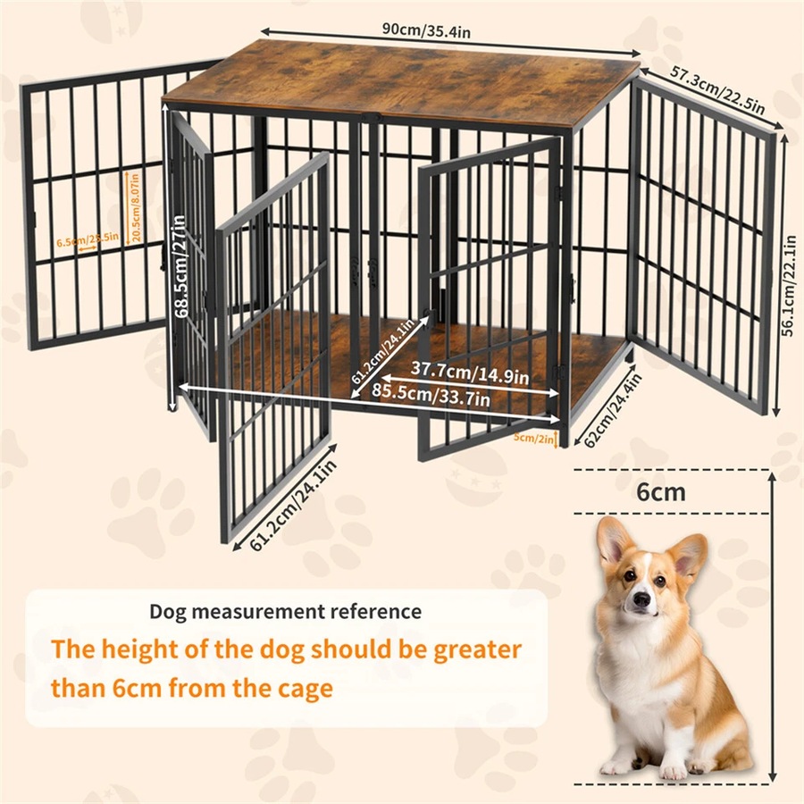 Fin Xxl Ultra Thicken Dog Crate Cage Stylish Furniture Pet Dog Puppy Kennel Tv Stand