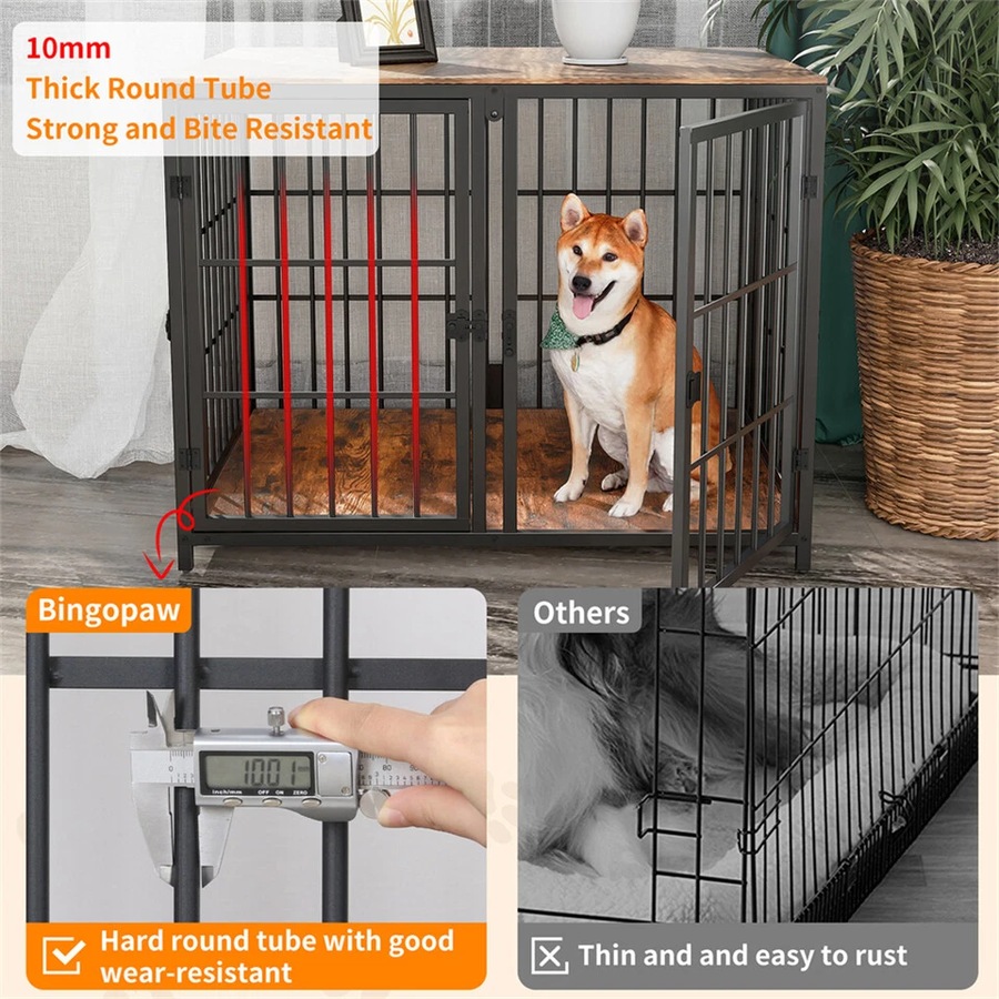 Fin Xxl Ultra Thicken Dog Crate Cage Stylish Furniture Pet Dog Puppy Kennel Tv Stand