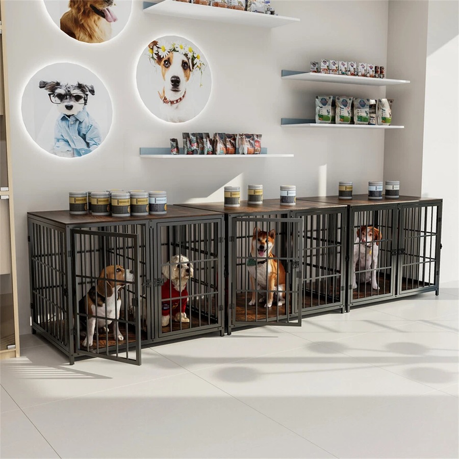 Fin Xxl Ultra Thicken Dog Crate Cage Stylish Furniture Pet Dog Puppy Kennel Tv Stand