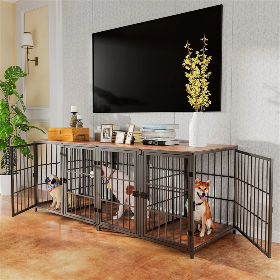 Fin Xxl Ultra Thicken Dog Crate Cage Stylish Furniture Pet Dog Puppy Kennel Tv Stand
