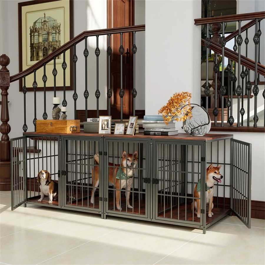 Fin Xxl Ultra Thicken Dog Crate Cage Stylish Furniture Pet Dog Puppy Kennel Tv Stand