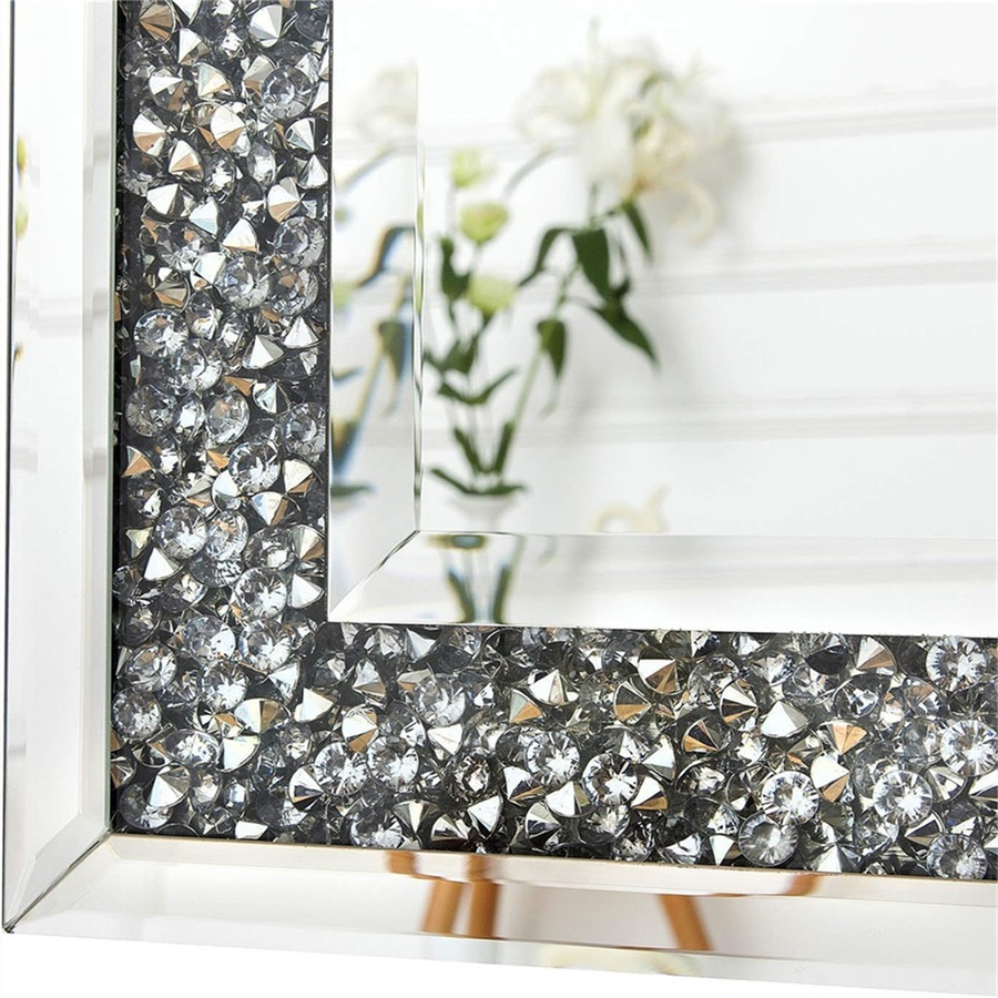 Fin Xxxl Large Gorgeous Diamond Wall Mirror Crushed Crystal Long Full Length Mirror