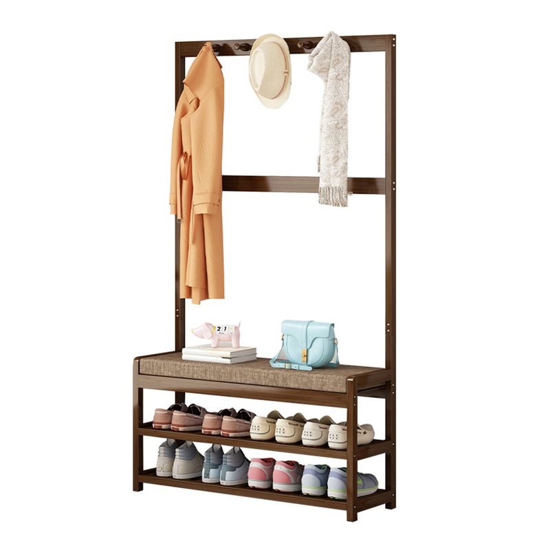 Buy Fine Store Entryway Shoe Bench and Coat Stand Storage Unit with