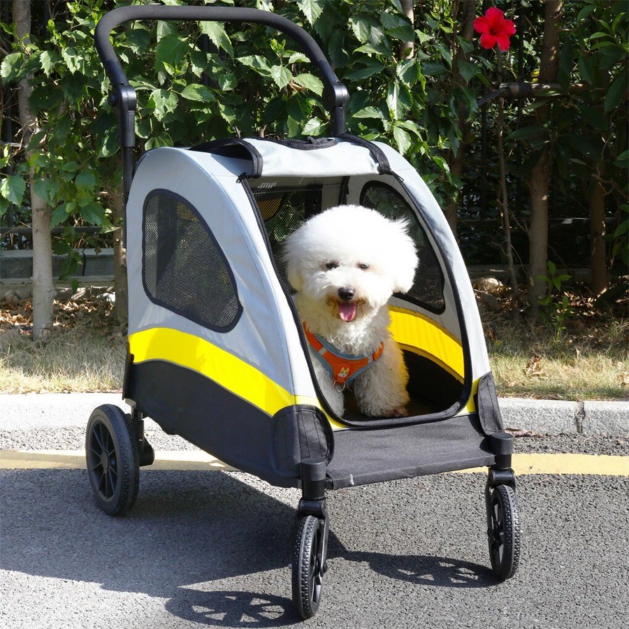 FIN Foldable Dog Stroller Small Dog Pet Jogger Wagon Travel Stroller Carrier Outdoor