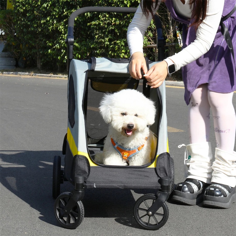 FIN Foldable Dog Stroller Small Dog Pet Jogger Wagon Travel Stroller Carrier Outdoor