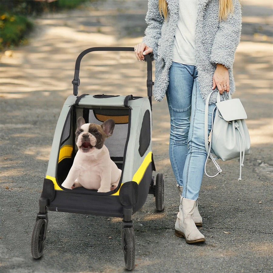 FIN Foldable Dog Stroller Small Dog Pet Jogger Wagon Travel Stroller Carrier Outdoor