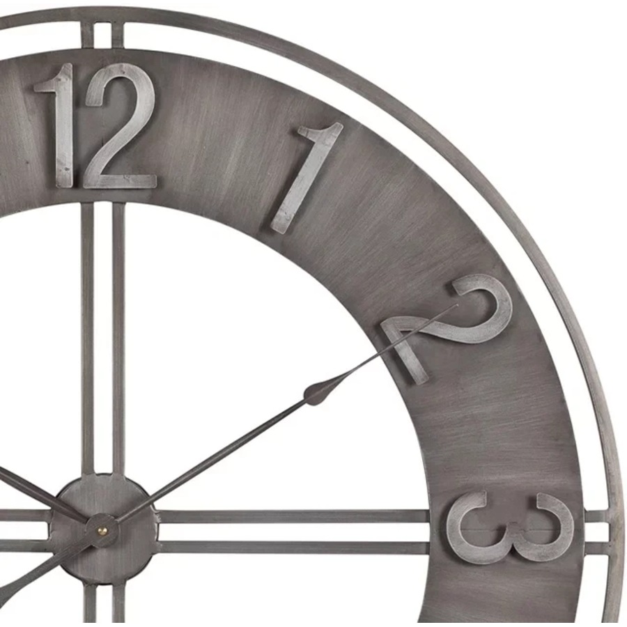 French provincial 80cm round metal wall clock