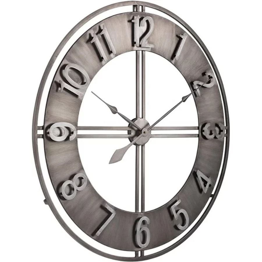French provincial 80cm round metal wall clock