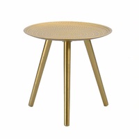 Golden Coffee Table Set with Side End Tables or Plant Stand
