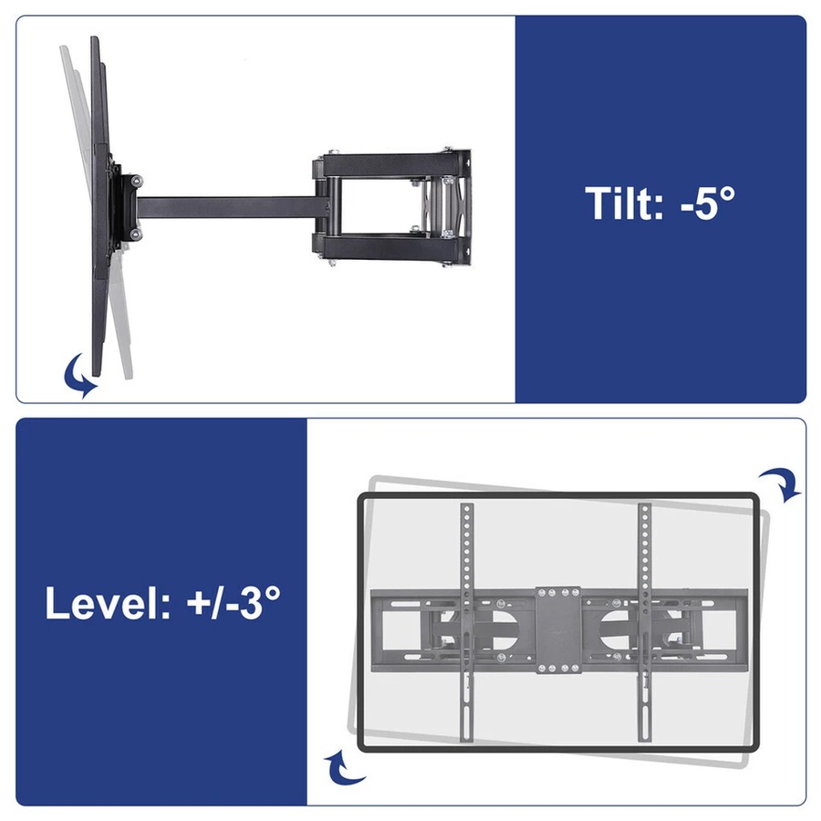 Heavy Duty Large Wall Corner TV Mount Full Motion Swing Arm Bracket fr 32-65inch