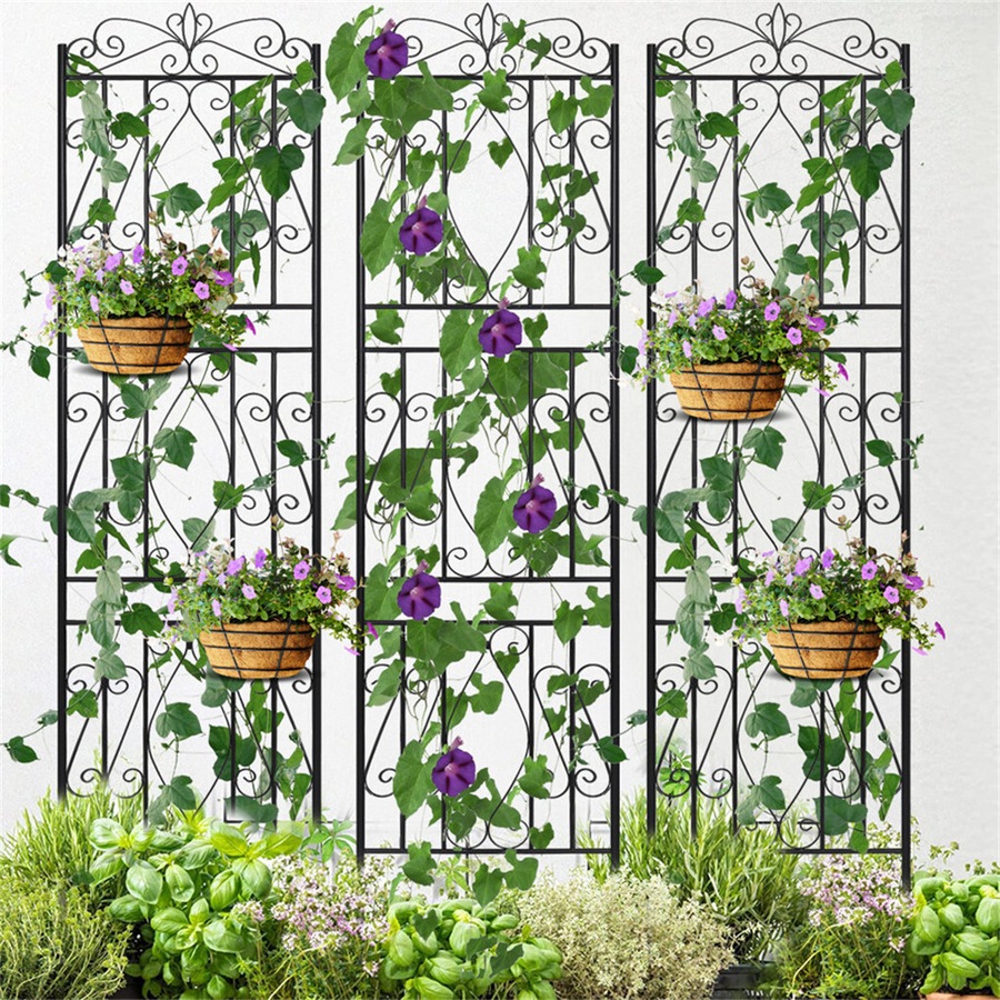 FIN Heavy Duty Metal Garden Trellis Tall Rustproof Vines Climb Plant Outdoor Trellis