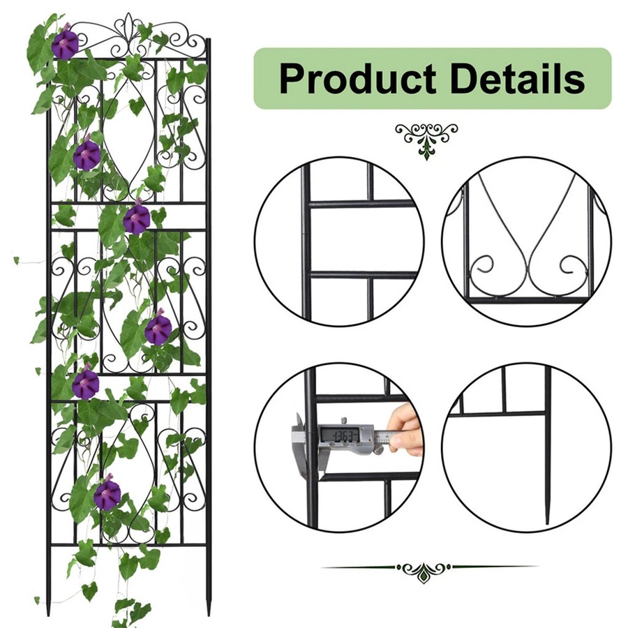FIN Heavy Duty Metal Garden Trellis Tall Rustproof Vines Climb Plant Outdoor Trellis