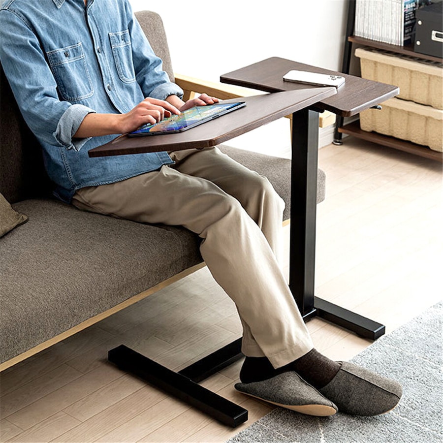 Height Adjustable Overbed Laptop Table with Tilting Desktop and Casters: Ideal for Professional Use