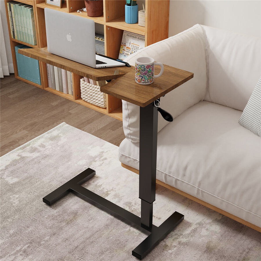 Height Adjustable Overbed Laptop Table with Tilting Desktop and Casters: Ideal for Professional Use