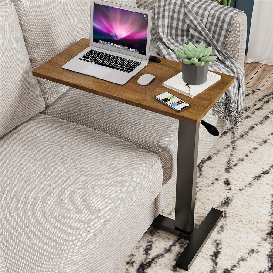 Height Adjustable Overbed Laptop Table with Tilting Desktop and Casters: Ideal for Professional Use