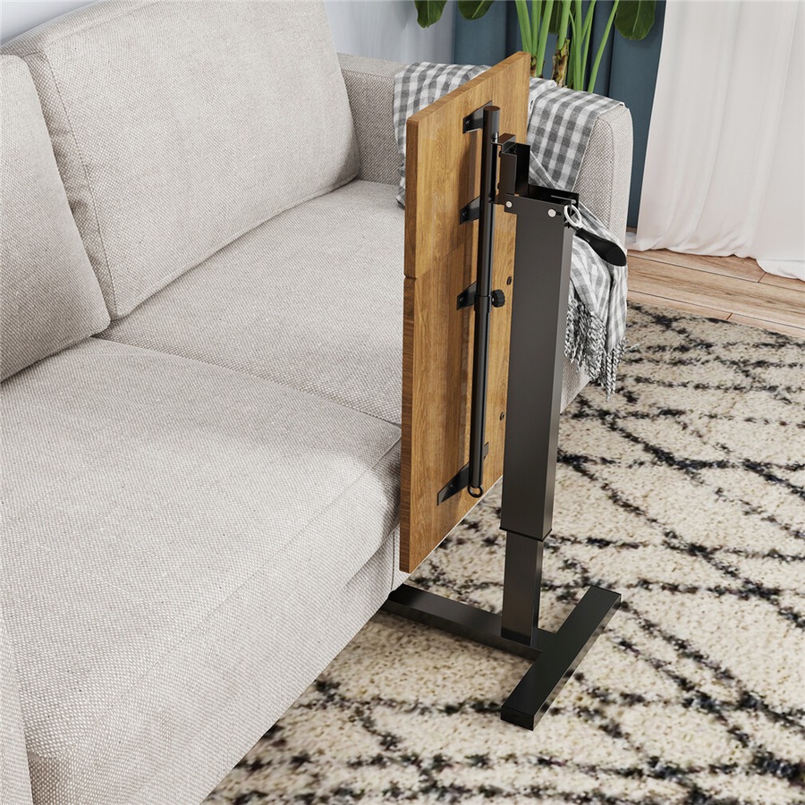 Height Adjustable Overbed Laptop Table with Tilting Desktop and Casters: Ideal for Professional Use