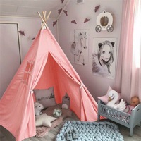 Huge Indian Canvas Teepee Kids Toys House Children Tent for Indoor Outdoor Game