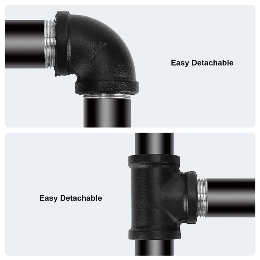 Industrial Pipe Wall Mounted Garment Rack: Heavy-Duty Support for Closet Organization, Holds up to 50KG