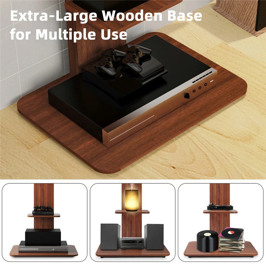 Industrial Universal Floor TV Stand Wood Steel TV Mount Shelf Stand for 32-65"TV