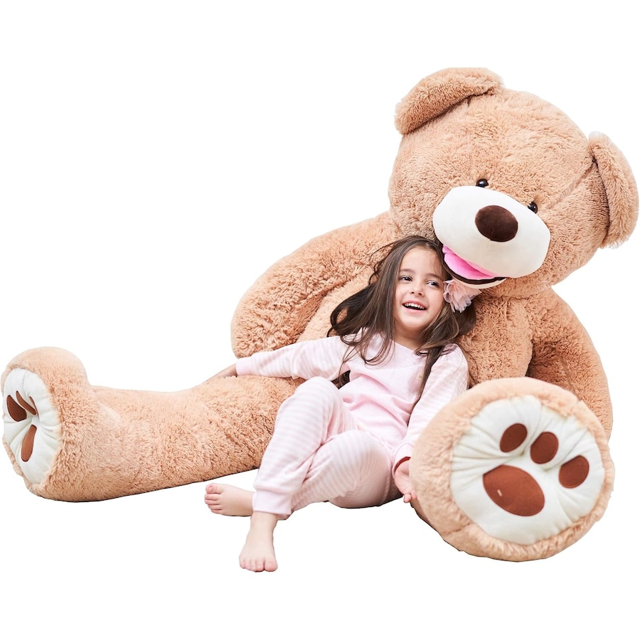 160cm Giant Teddy Bear Over 5 Feet Plush Toy Stuffed Animal with Big Footprints - Light Brown