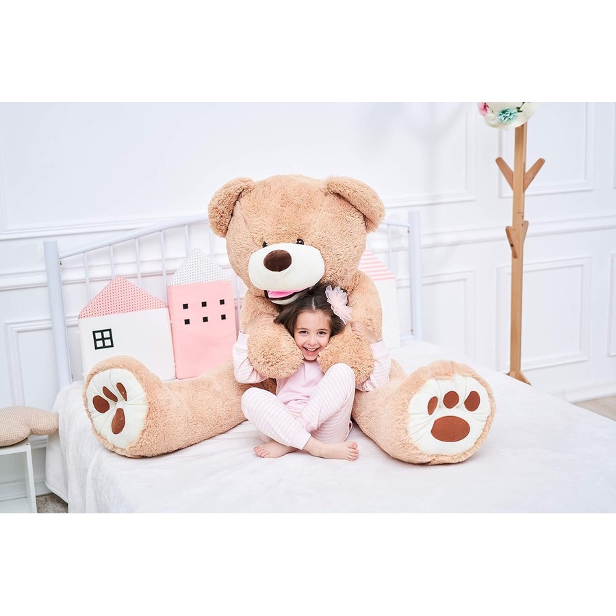 160cm Giant Teddy Bear Over 5 Feet Plush Toy Stuffed Animal with Big Footprints - Light Brown