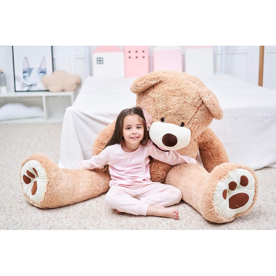 160cm Giant Teddy Bear Over 5 Feet Plush Toy Stuffed Animal with Big Footprints - Light Brown
