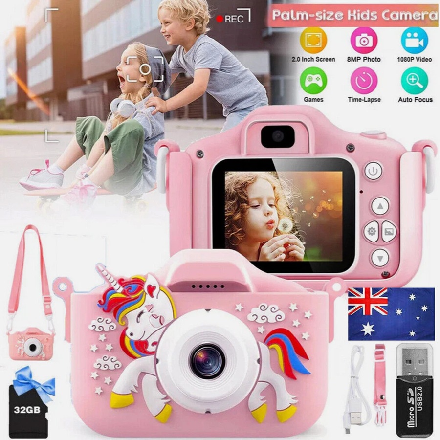 Unicorn Digital Kids Camera 1080P HD with Front/Back Lenses