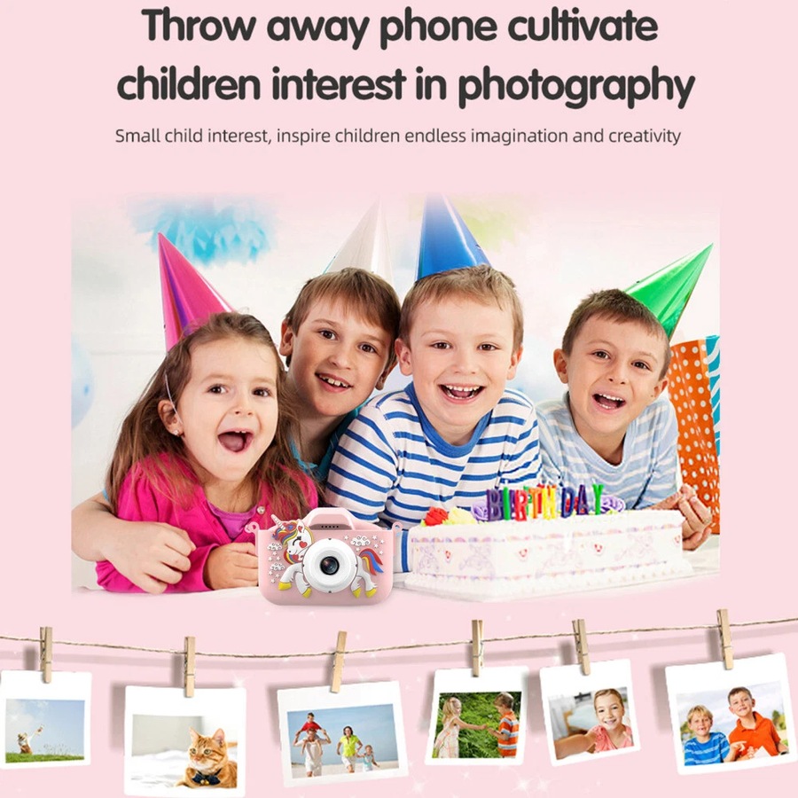 Unicorn Digital Kids Camera 1080P HD with Front/Back Lenses