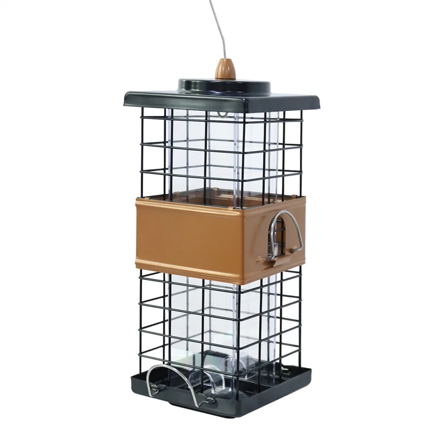 FIN Large Capacity Bird Feeder w Perches Squirrel Proof Wild Bird Seed Hanging Feeder