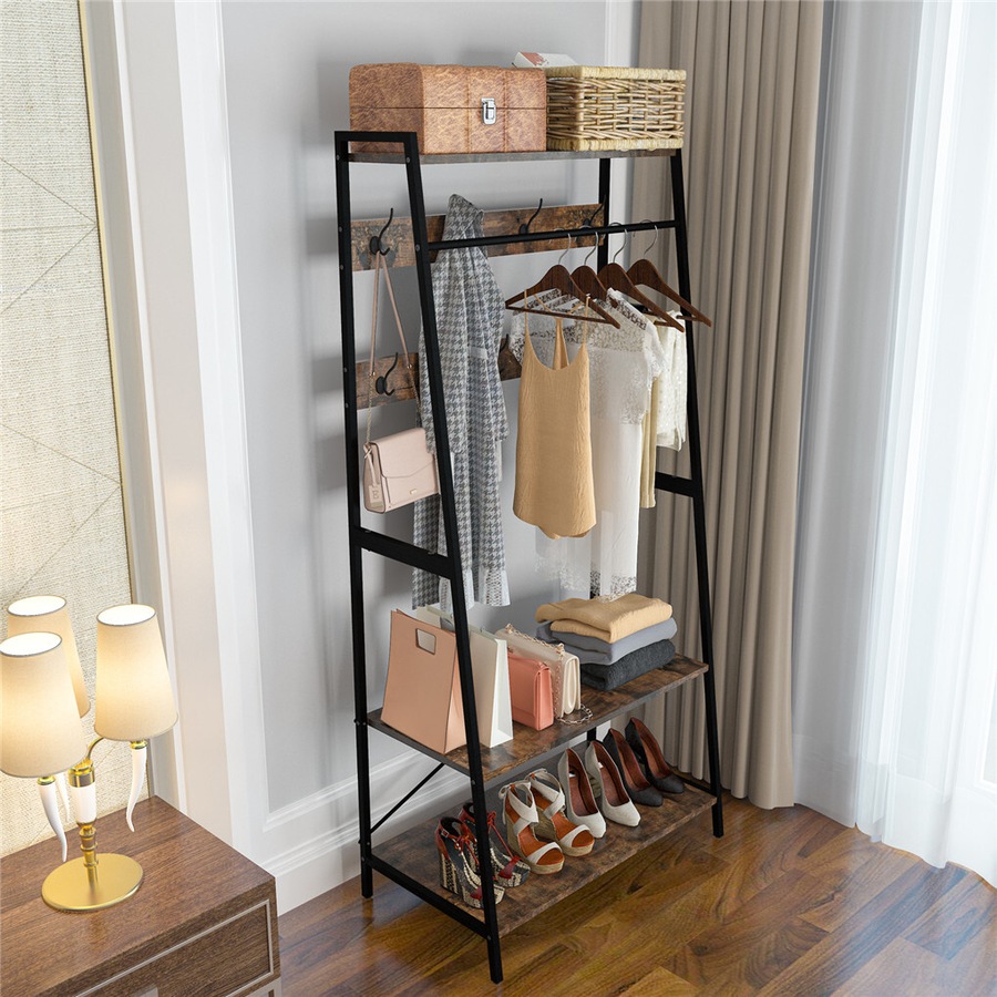 Large Hallway Clothes Rack Mudroom Garage Storage Organizer Heavy Duty MDF Stand