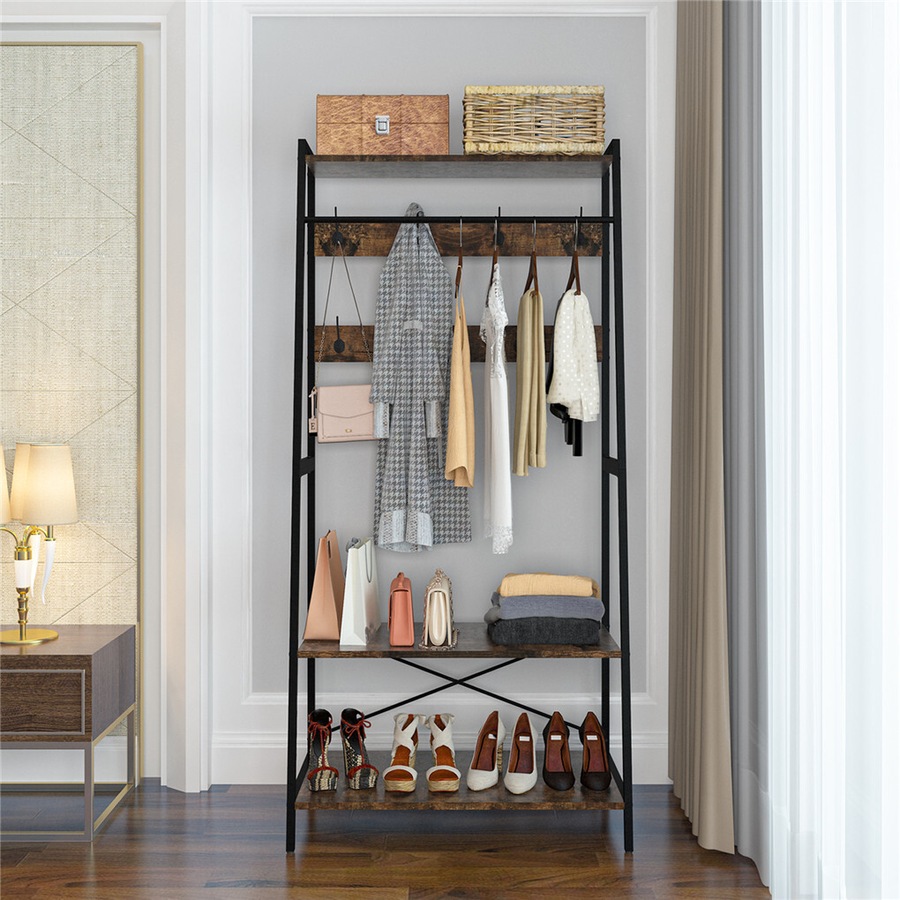 Large Hallway Clothes Rack Mudroom Garage Storage Organizer Heavy Duty MDF Stand