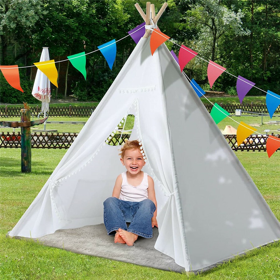 Large Luxury Lace Teepee Tent for Kids Wedding Garden Decor Indoor Outdoor Tipi