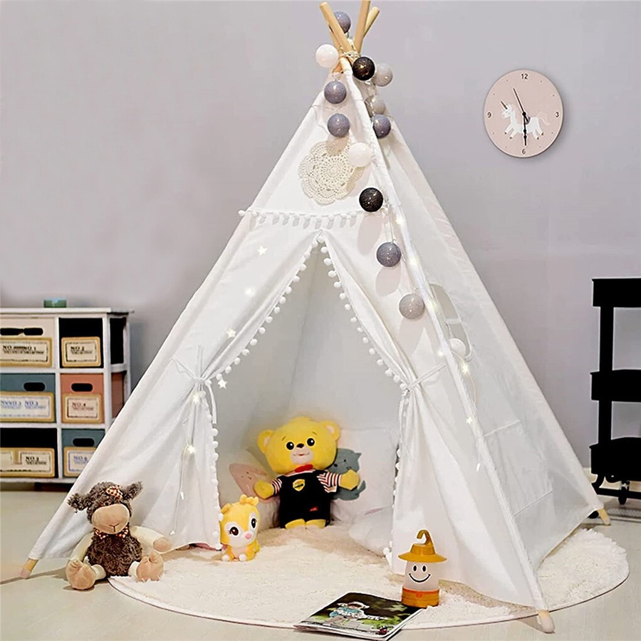 Large Luxury Lace Teepee Tent for Kids Wedding Garden Decor Indoor Outdoor Tipi