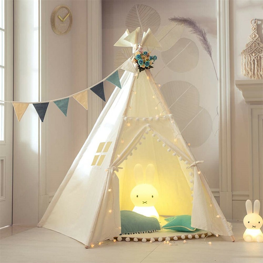 Large Luxury Lace Teepee Tent for Kids Wedding Garden Decor Indoor Outdoor Tipi