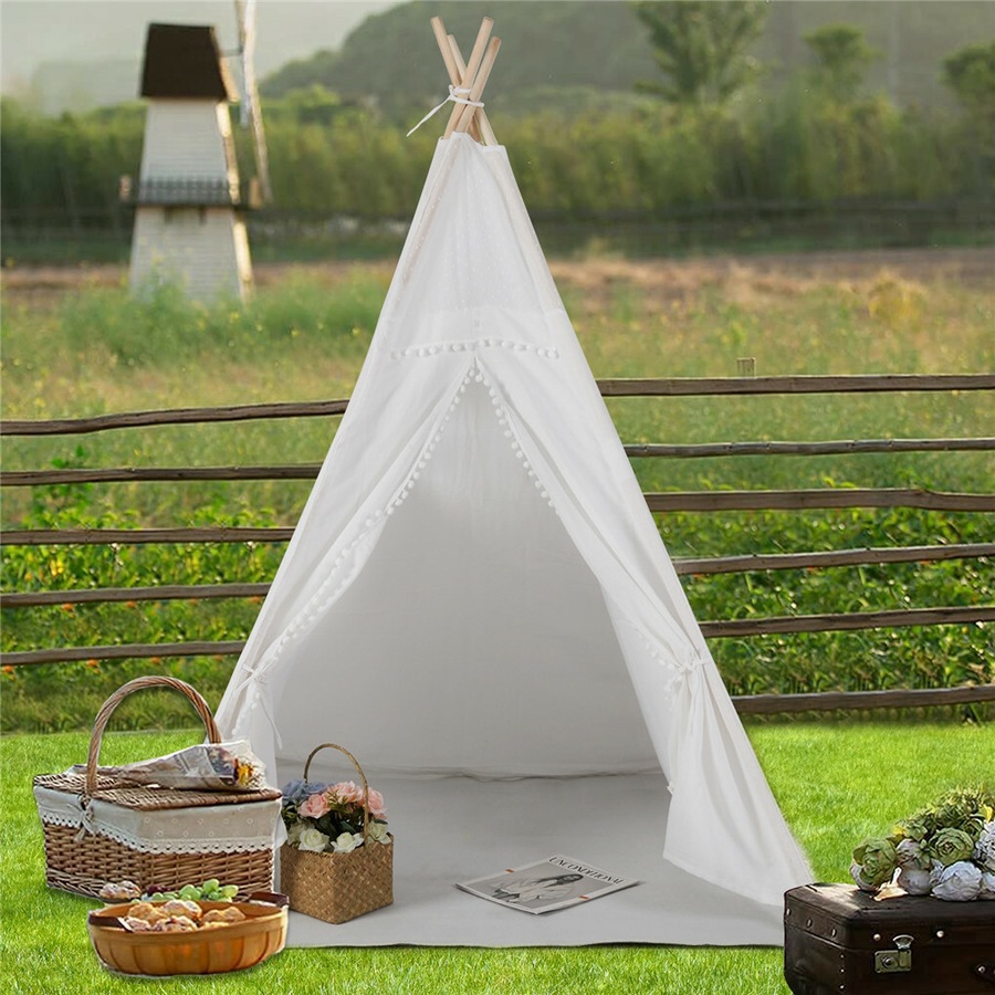 Large Luxury Lace Teepee Tent for Kids Wedding Garden Decor Indoor Outdoor Tipi