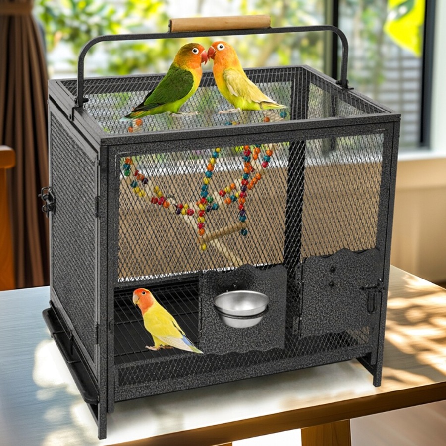 Heavy Duty Metal Bird Cage Parrot Transport Carrying Cage Large Pet Cages Aviary