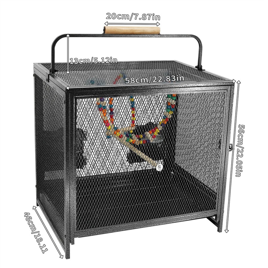 Heavy Duty Metal Bird Cage Parrot Transport Carrying Cage Large Pet Cages Aviary