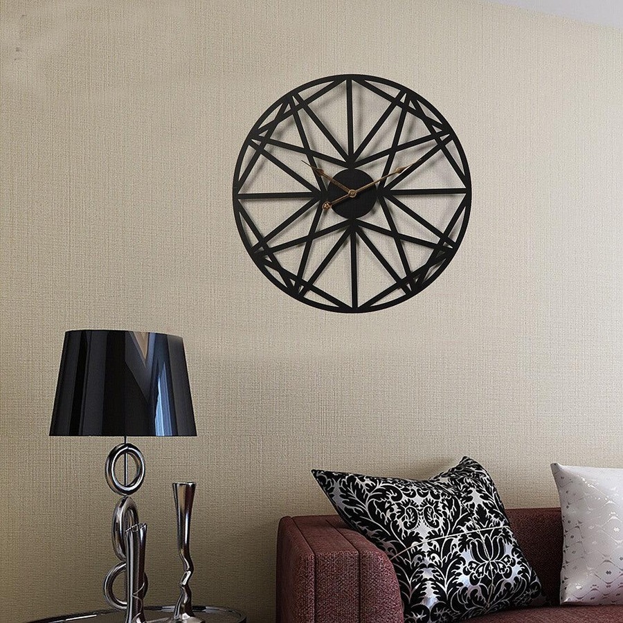 Large Metal Outdoor Wall Clock Weather-Resistant for Garden Home Decor