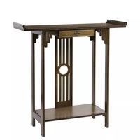 Narrow Console Table Chic Accent Sofa Table with Drawer Bottom Shelf Entryway