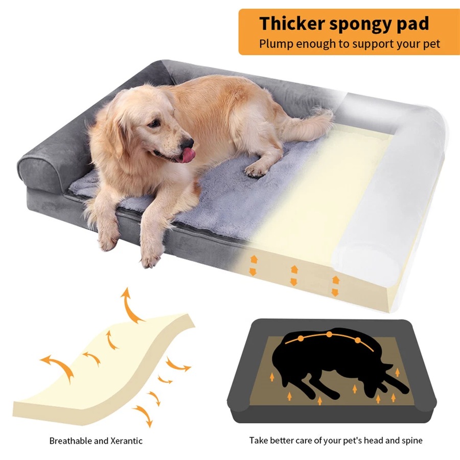 Orthopedic Dog Bed with Bolster Comfort Mattress
