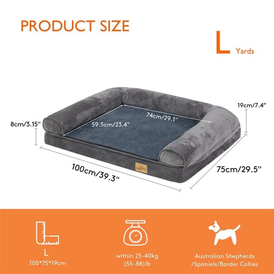 Orthopedic Dog Bed with Bolster Comfort Mattress