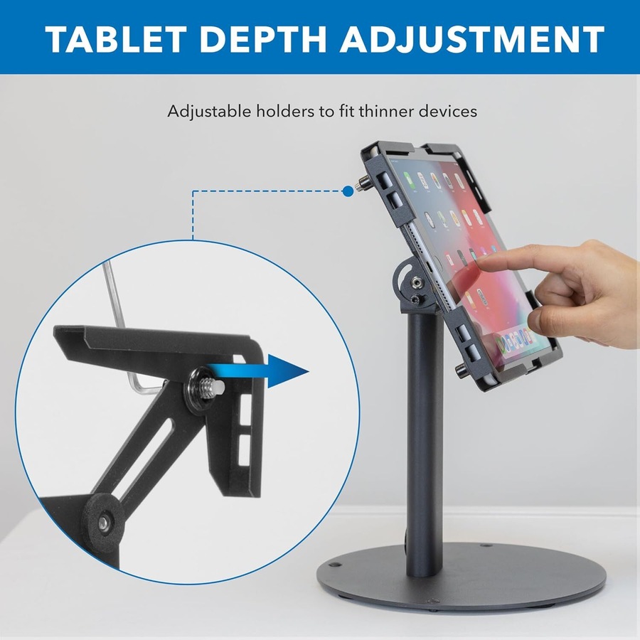 P&P Black 9.7"-13" Tablet Stand with 22lbs Load, VESA 75x75-100x100, Tilt & Rotation