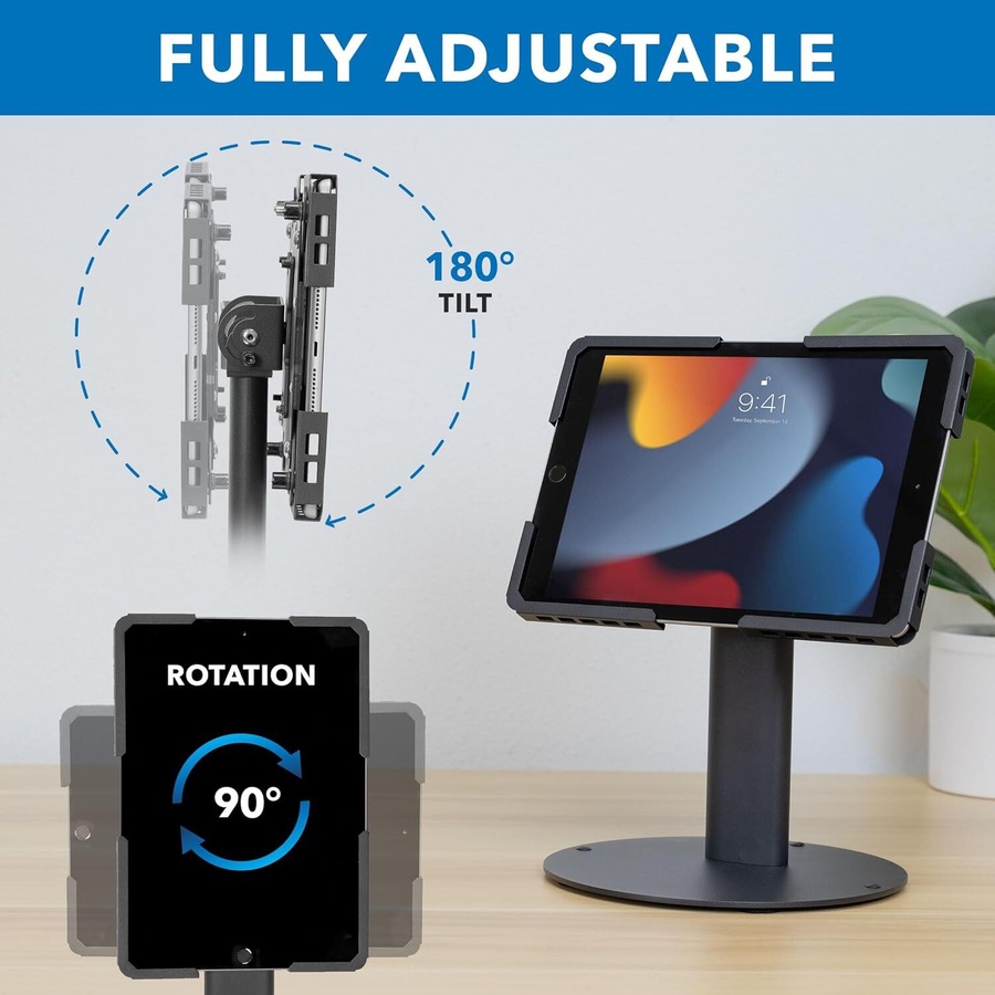 P&P Black 9.7"-13" Tablet Stand with 22lbs Load, VESA 75x75-100x100, Tilt & Rotation