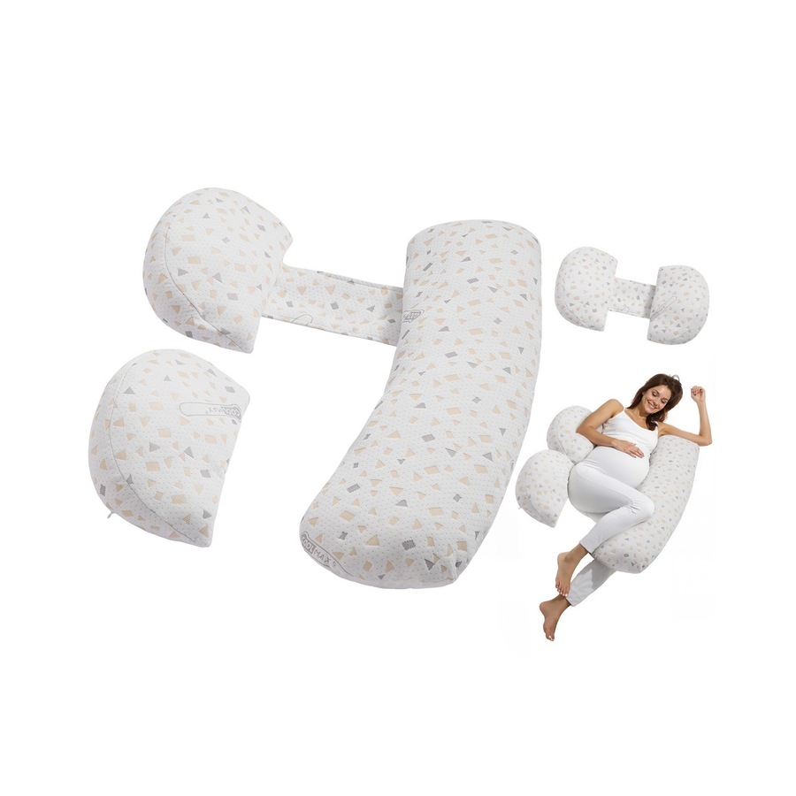 Pregnancy Pillows, Adjustable Maternity Pillow for Pregnant Women, Soft Pregnancy Body Pillow with Removable & Washable Cover for Back Belly Hip Support, Lightweight and Portable