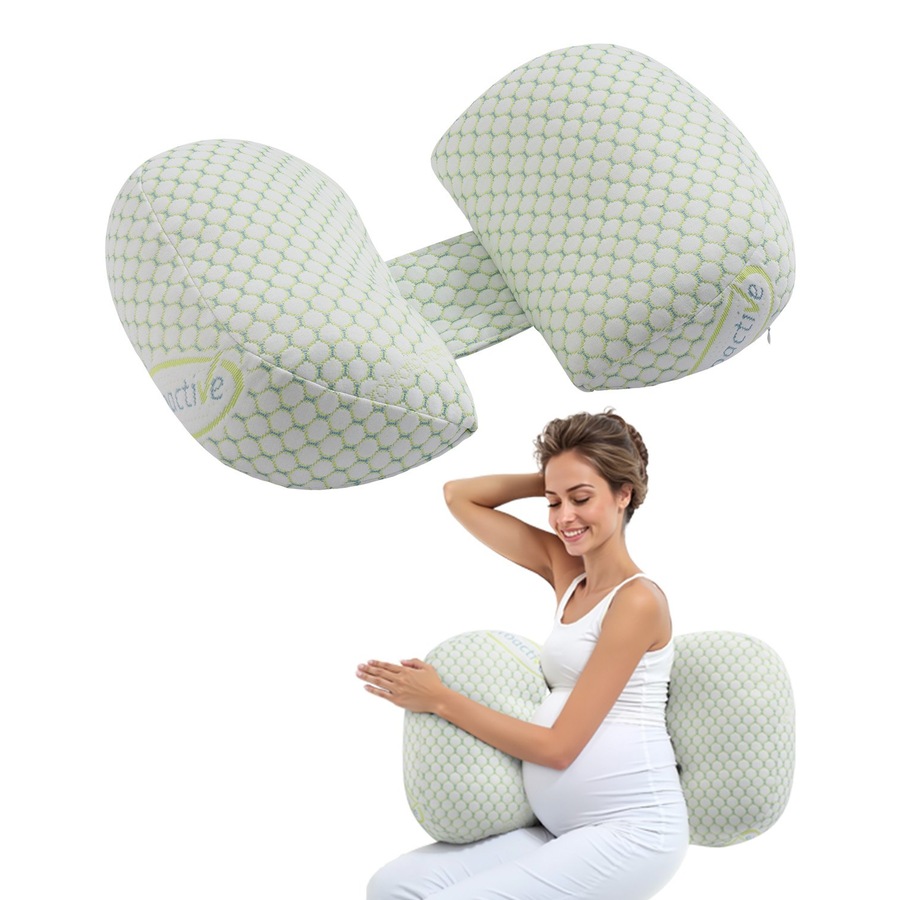 Pregnancy Wedge Pillow, W-Shaped Maternity Pillow for Pregnant Women, Soft and Breathable Pregnancy Pillow with Removable & Washable Cover for Back Belly Hips Support, Lightweight and Portable