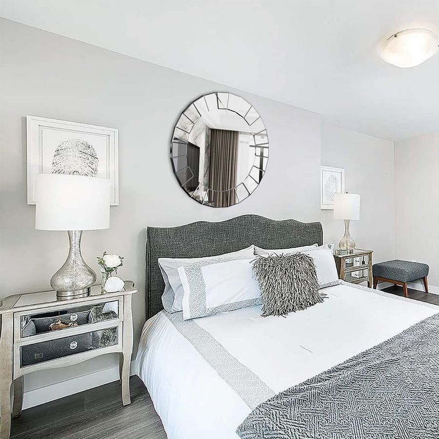 Round Decorative Wall Mirror Gorgeous Luxury Mirrors for Livingroom Bedroom Hall